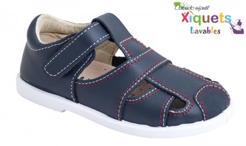 XIQUETS. CHILD SANDAL LEATHER WASHABLE. MADE IN SPAIN.